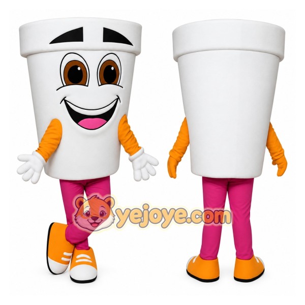 White Cup Mascot Costume