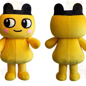 Yellow Black Cartoon Cat Mascot Costume