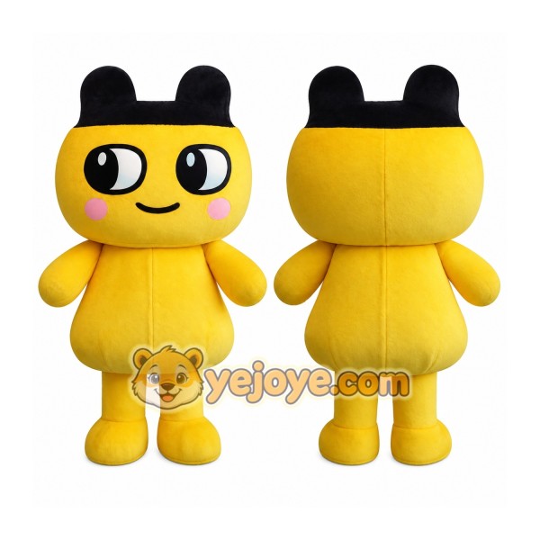 Yellow Black Cartoon Cat Mascot Costume