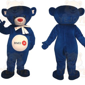 Navy Blue White Teddy Bear Mascot Costume