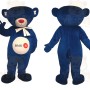 Navy Blue White Teddy Bear Mascot Costume