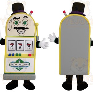 Yellow White Slot Machine Gentleman Mascot Costume