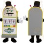 Yellow White Slot Machine Gentleman Mascot Costume