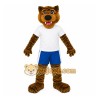 Brown Black White Blue Tiger Mascot Costume