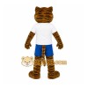 Brown Black White Blue Tiger Mascot Costume
