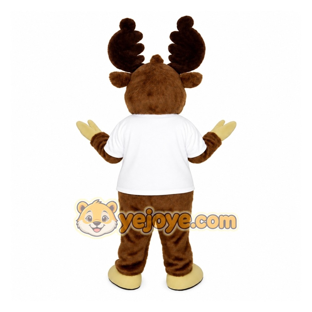 Brown White Moose Mascot Costume Brown White Moose Mascot Costume