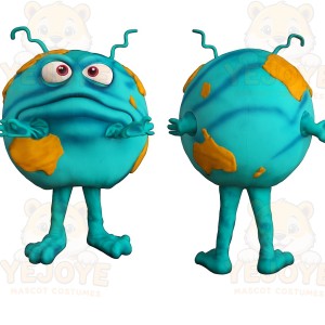 Turquoise Orange Alien Bug Mascot Costume