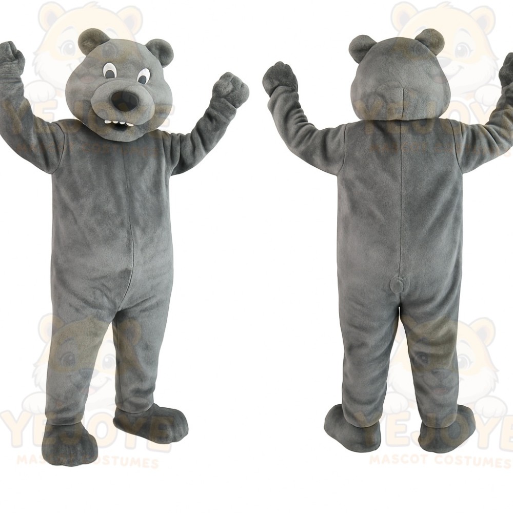 Gray Bear Mascot Costume