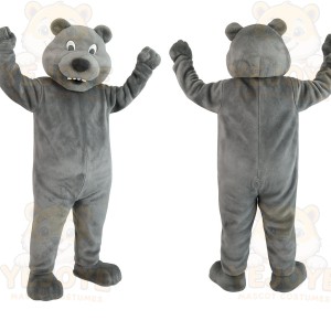 Gray Bear Mascot Costume