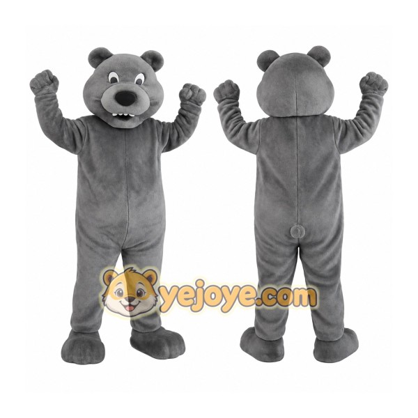 Gray Bear Mascot Costume