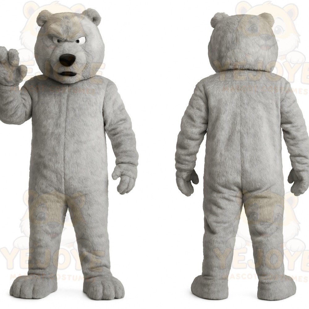 Gray Bear Mascot Costume
