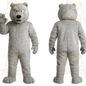 Gray Bear Mascot Costume
