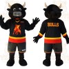 Black Red Yellow Bull Mascot Costume