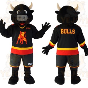 Black Red Yellow Bull Mascot Costume