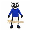 Black White Blue School Badger Mascot Costume Black White Blue School Badger Mascot Costume