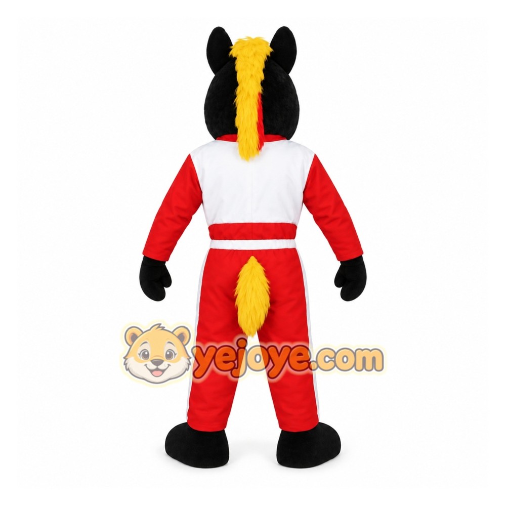 Black Red White Horse Mascot Costume Black Red White Horse Mascot Costume