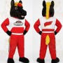 Black Red White Horse Mascot Costume