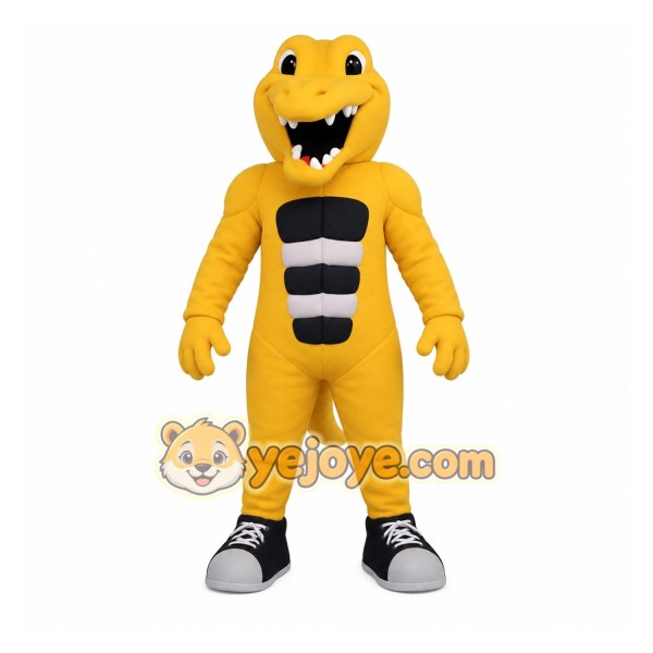 Yellow Black Crocodile Mascot Costume Yellow Black Crocodile Mascot Costume