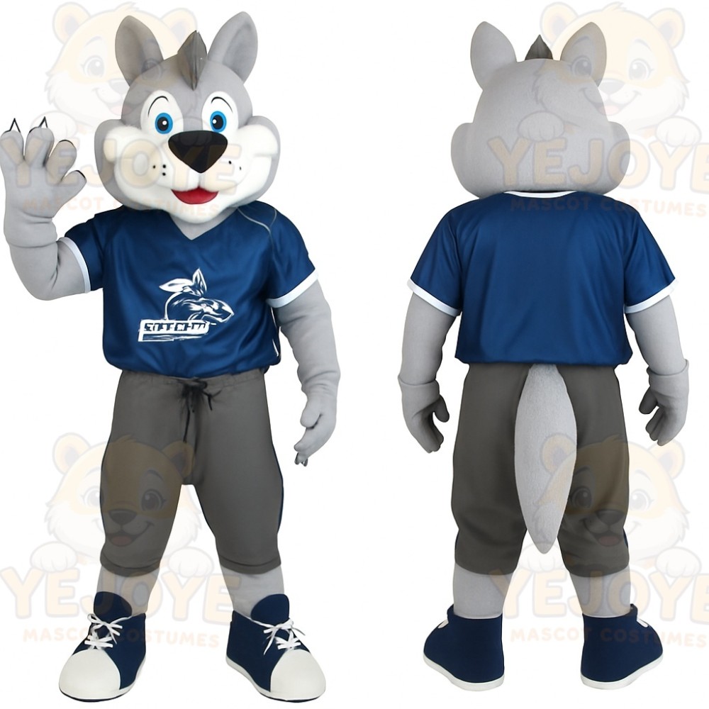 Gray Blue Husky Mascot Costume