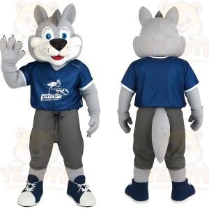 Gray Blue Husky Mascot Costume