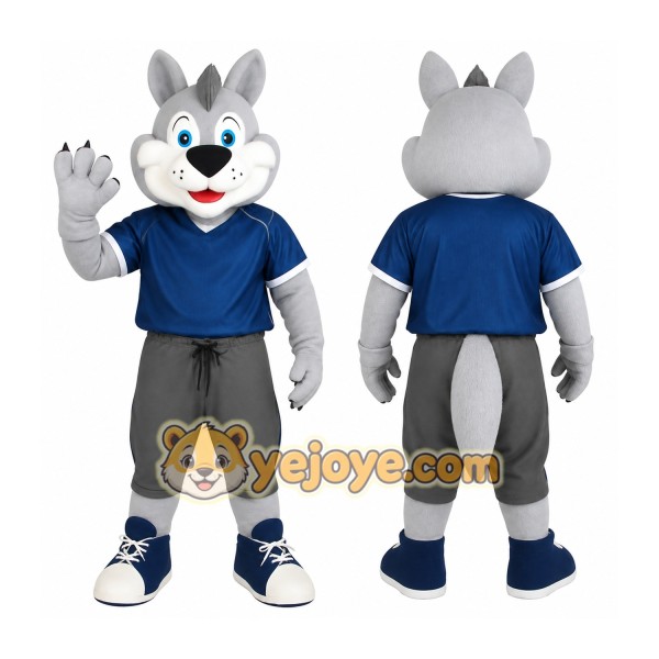 Gray Blue Husky Mascot Costume