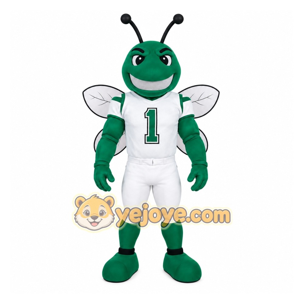 Green White Hornet Mascot Costume Green White Hornet Mascot Costume