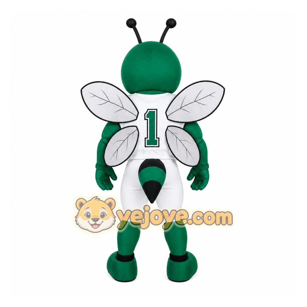 Green White Hornet Mascot Costume Green White Hornet Mascot Costume