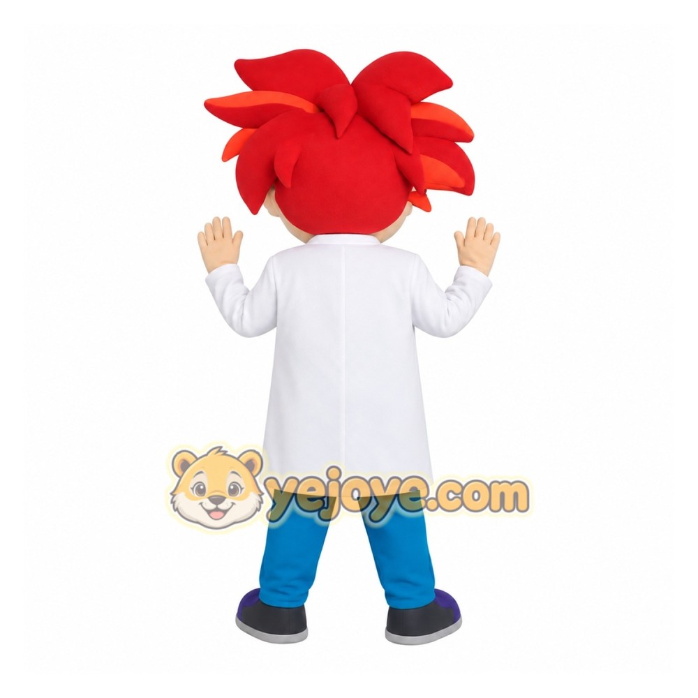 Red White Blue Scientist Boy Mascot Costume