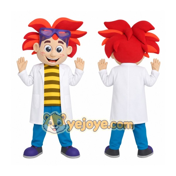 Red White Blue Scientist Boy Mascot Costume