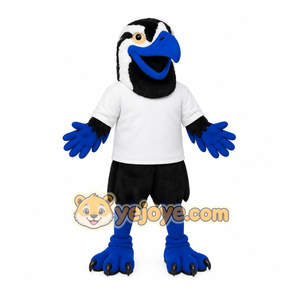 Blue Black White Eagle Mascot Costume