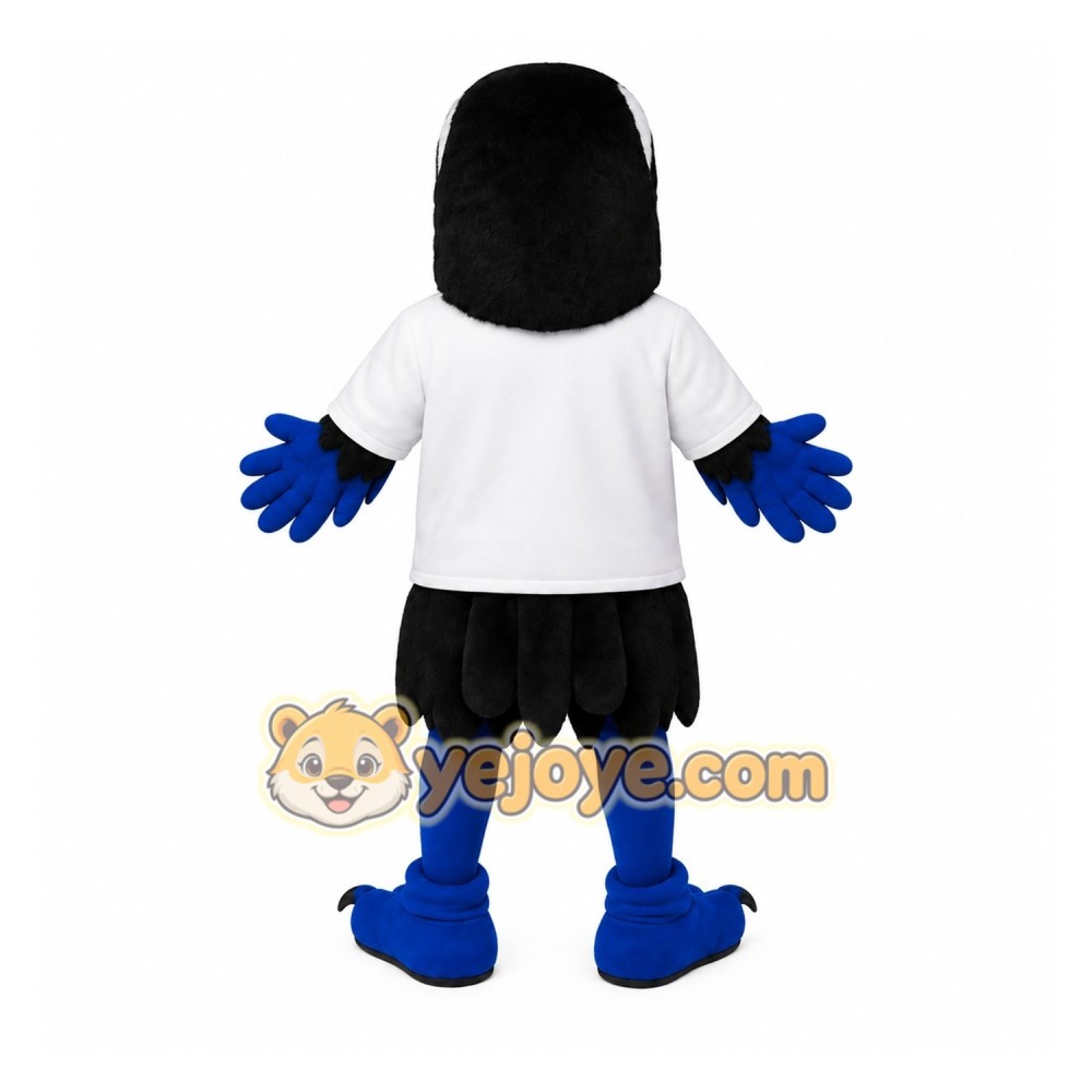 Blue Black White Eagle Mascot Costume