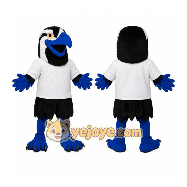 Blue Black White Eagle Mascot Costume