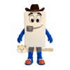White Blue Cowboy Phone Mascot Costume White Blue Cowboy Phone Mascot Costume