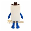White Blue Cowboy Phone Mascot Costume White Blue Cowboy Phone Mascot Costume