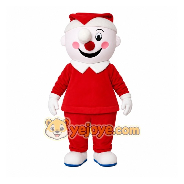 Red White Winking Clown Mascot Costume