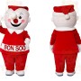 Red White Winking Clown Mascot Costume