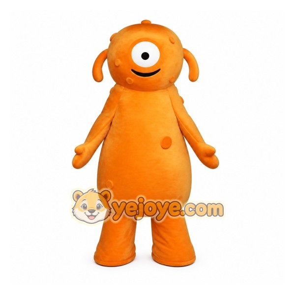 Orange One Eyed Germ Monster Mascot Costume