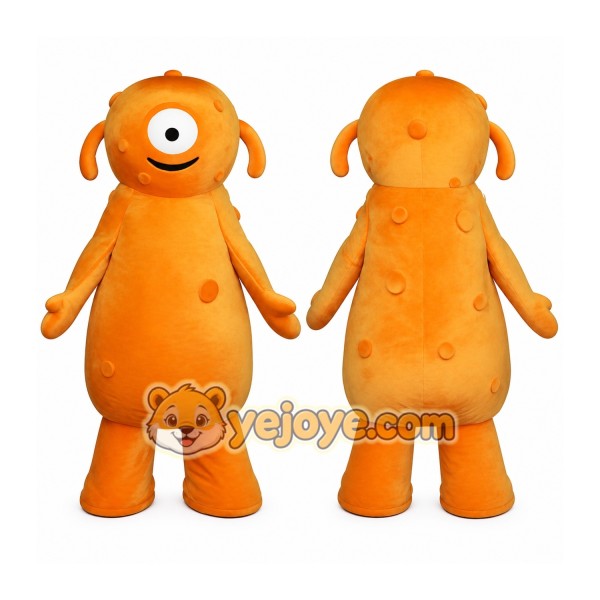 Orange One Eyed Germ Monster Mascot Costume