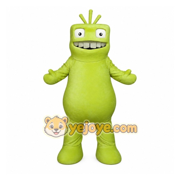 Lime Green Fuzzy Monster Mascot Costume