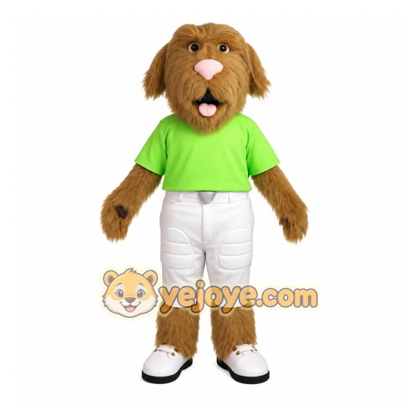 Brown Green White Sports Dog Mascot Costume Brown Green White Sports Dog Mascot Costume