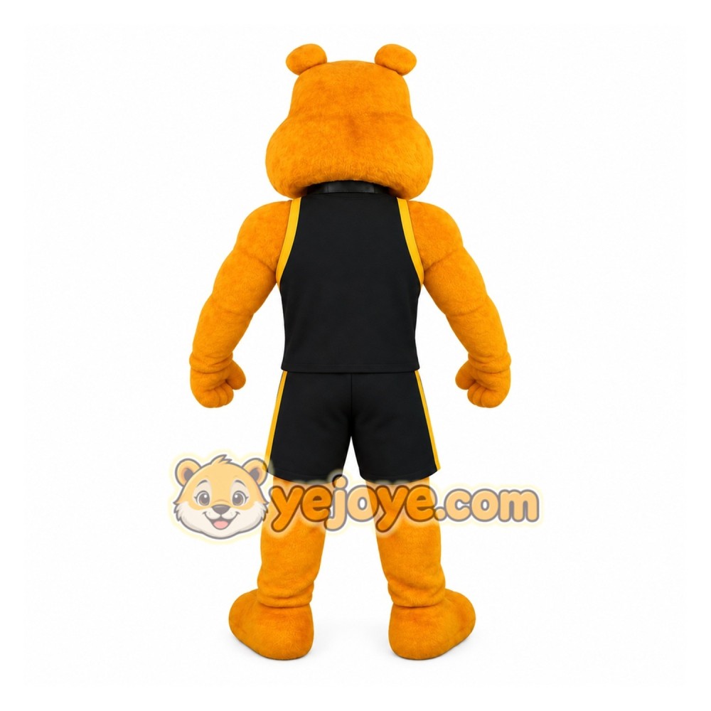 Gold Black Bulldog Mascot Costume