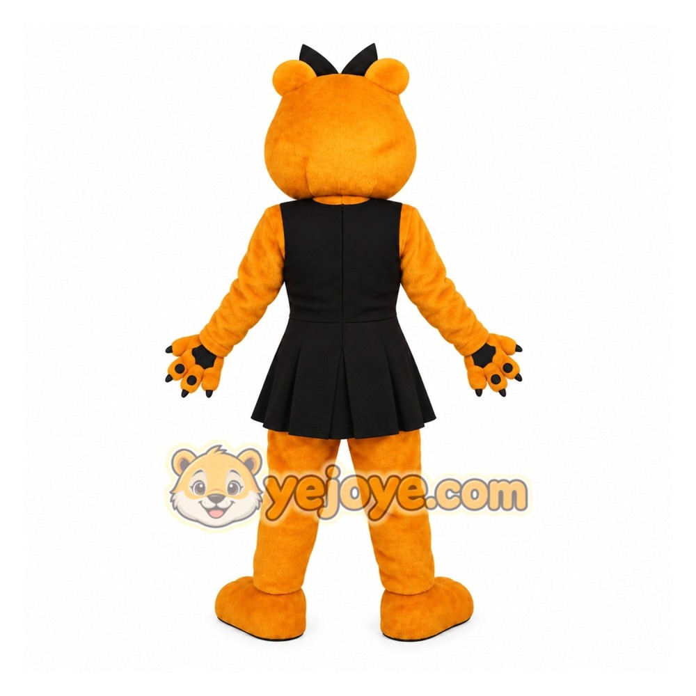 Orange Black Dog Cheerleader Mascot Costume