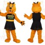 Orange Black Dog Cheerleader Mascot Costume