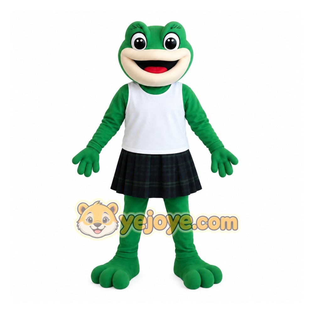 Green White Black Frog Mascot Costume