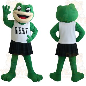 Green White Black Frog Mascot Costume