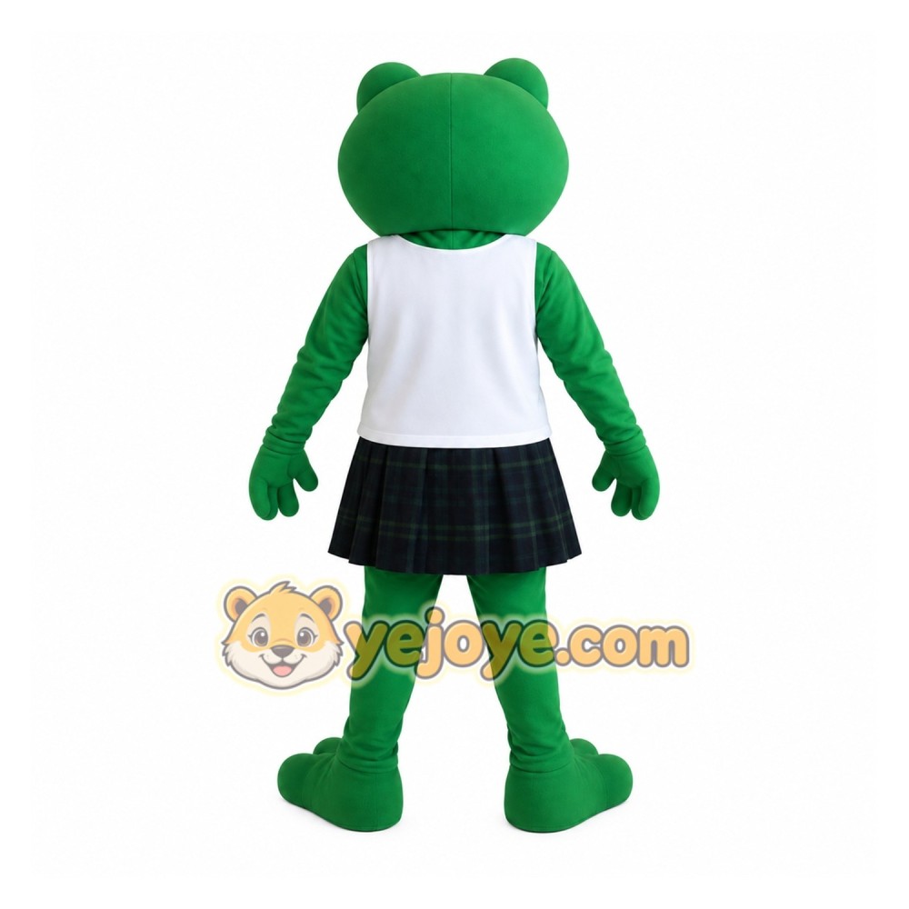 Green White Black Frog Mascot Costume