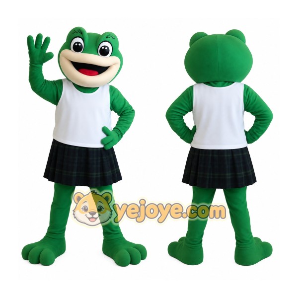 Green White Black Frog Mascot Costume