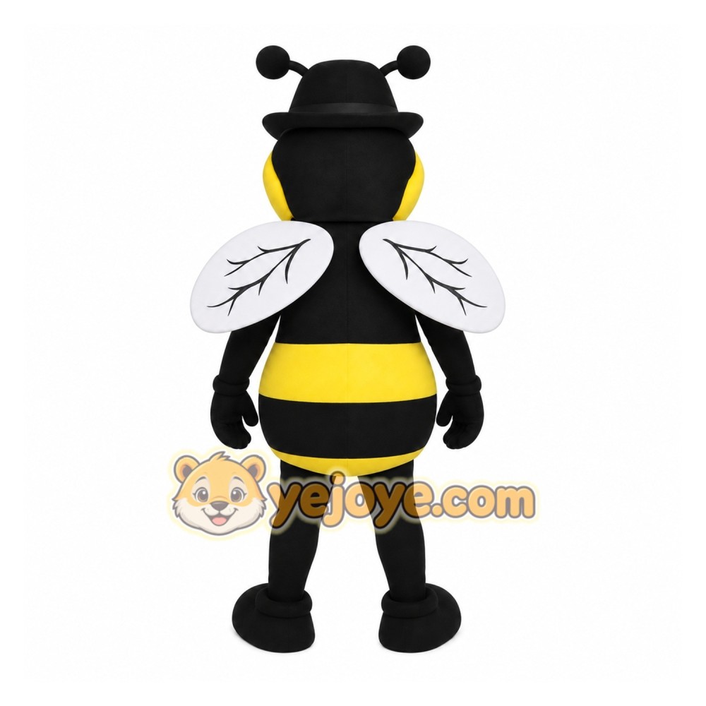 Yellow Black Bee With Sunglasses Mascot Costume Yellow Black Bee With Sunglasses Mascot Costume