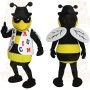 Yellow Black Bee With Sunglasses Mascot Costume