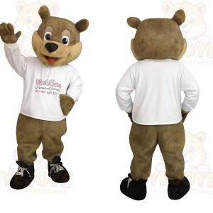 Brown White Bear Mascot Costume